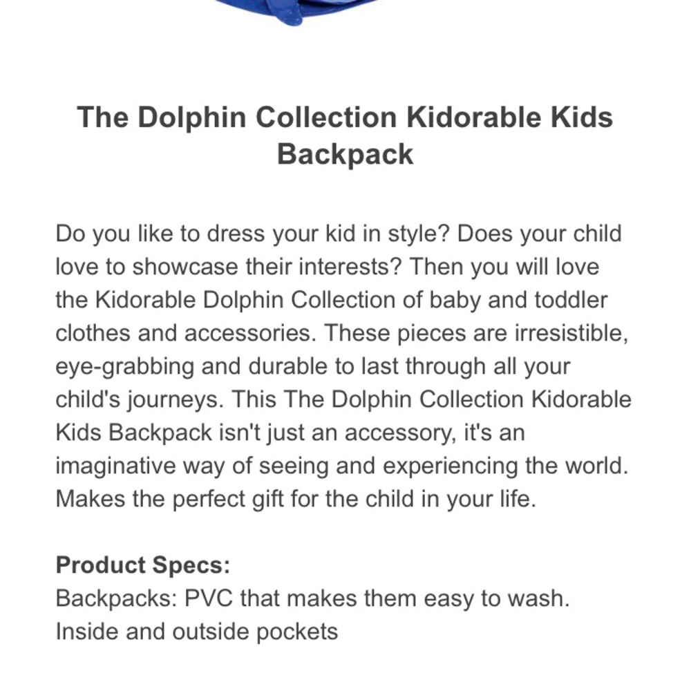 Kidorable Dolphin Backpack - Picture 7 of 7